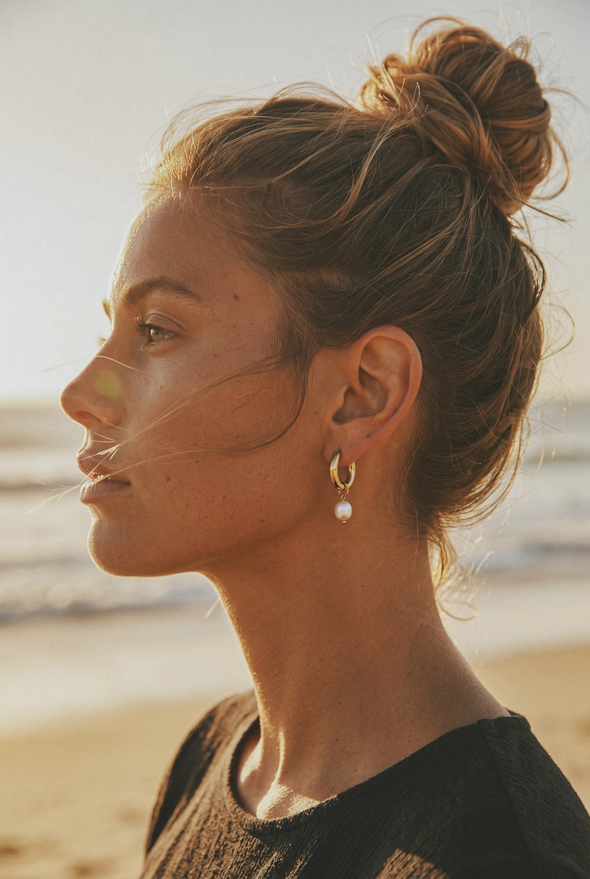 Plus One Pearl Hoops