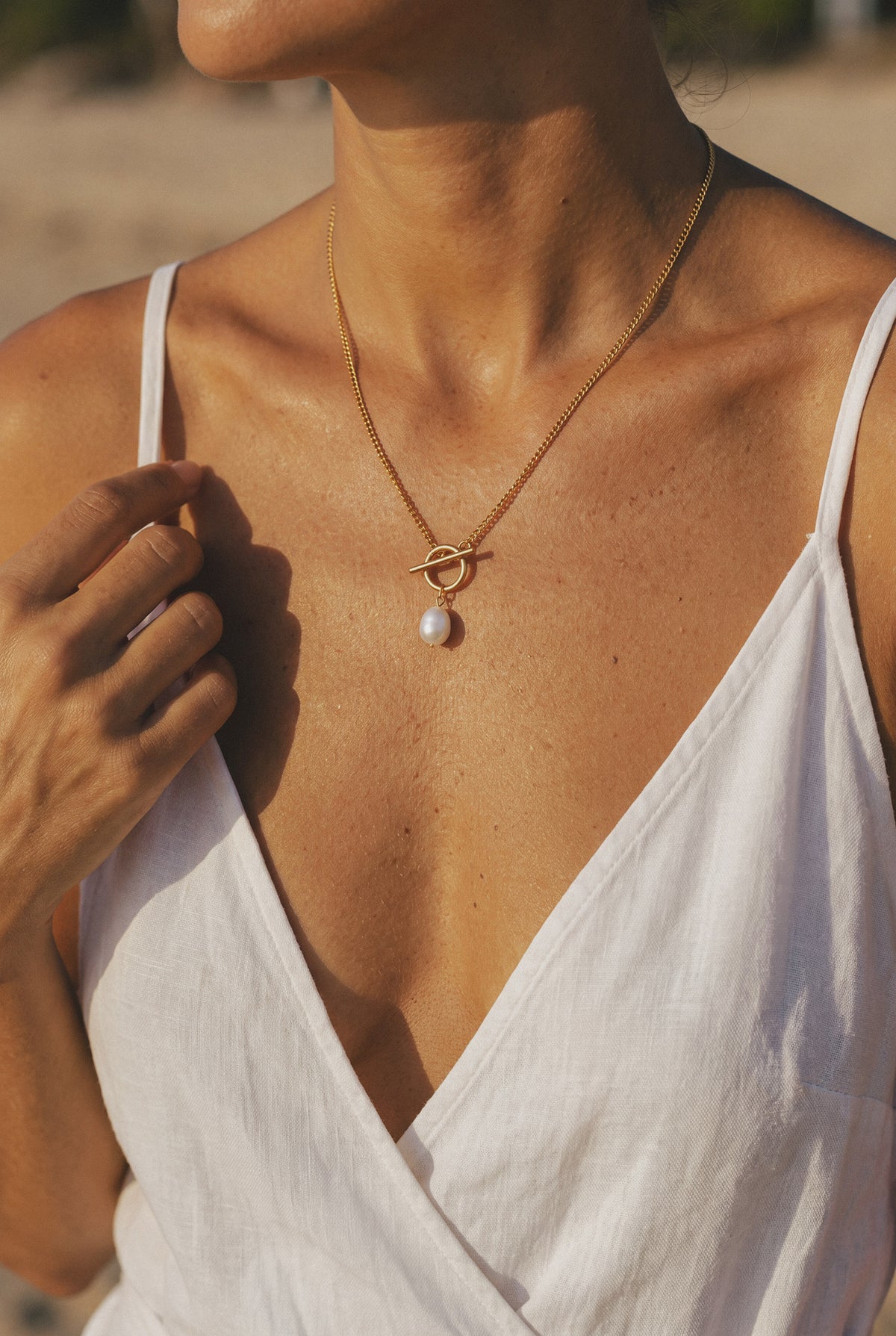 Positano Pearl Toggle Necklace