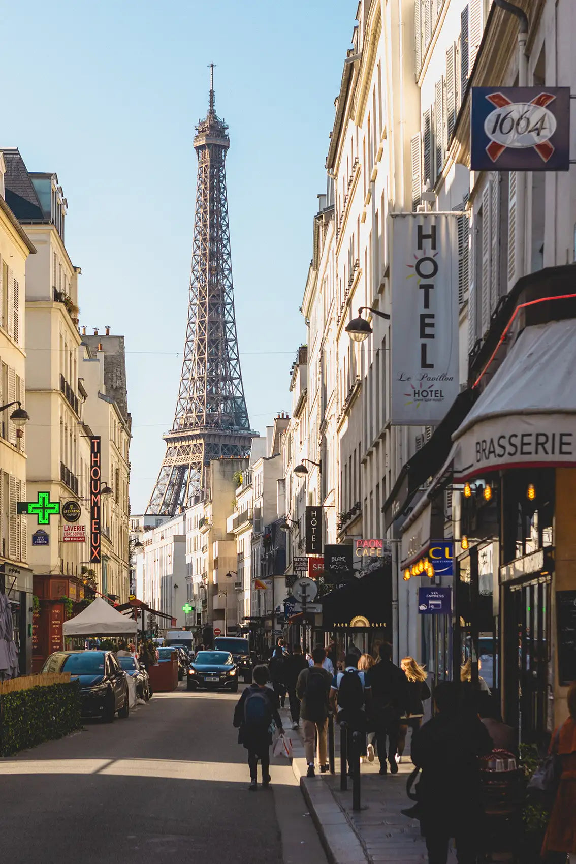 Eiffel Tower Through the Streets of Paris