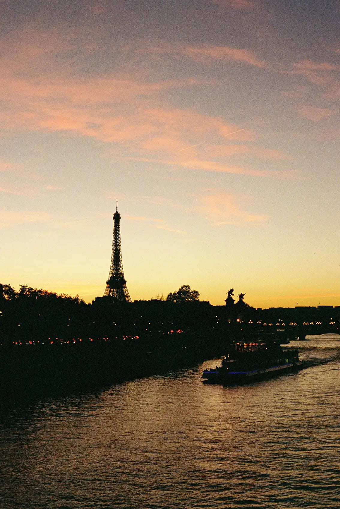 Eiffel Tower at Sunset over the Seine
