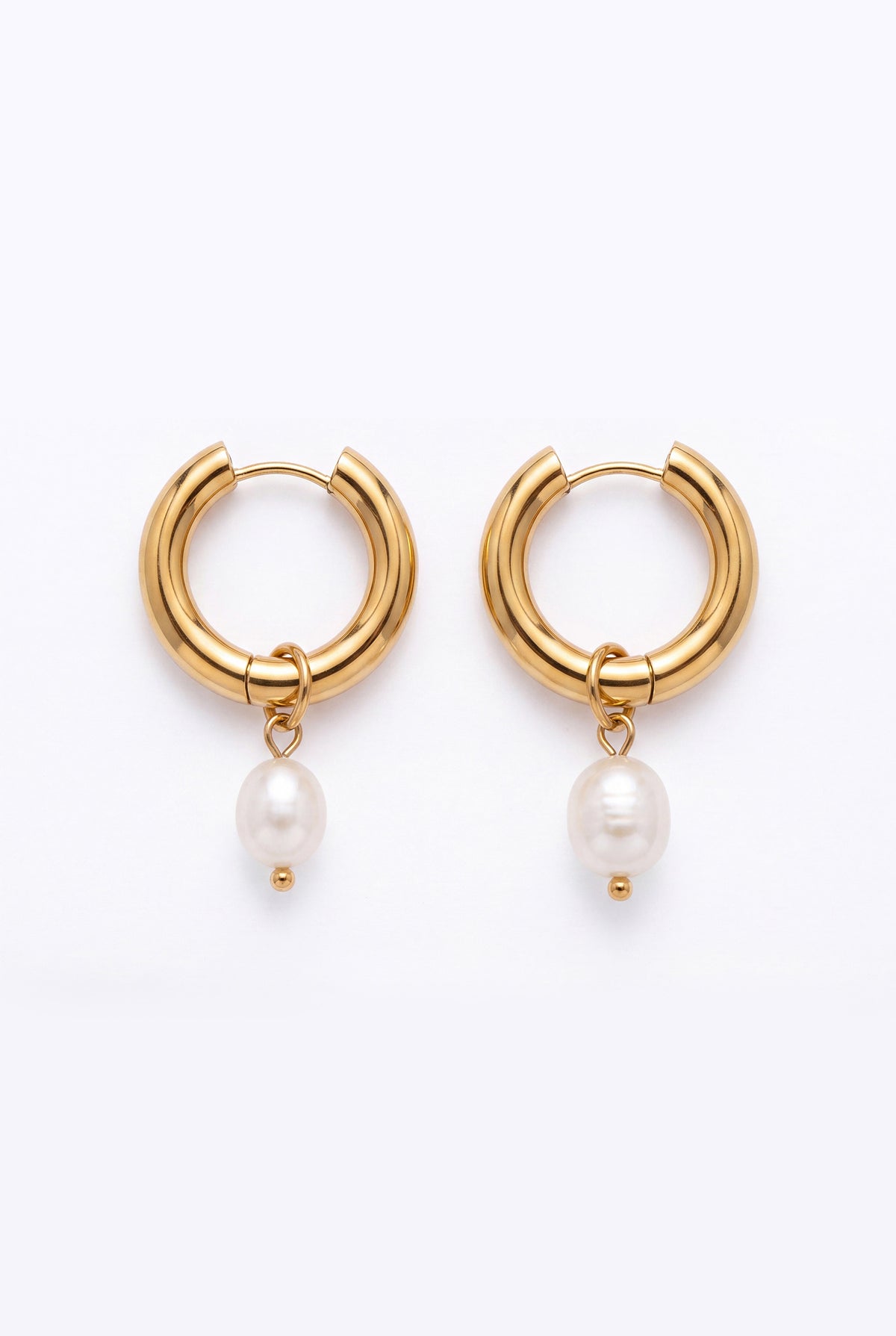 Plus One Pearl Hoops