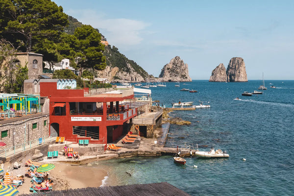 Vibrant Coastal Scene in Capri with Faraglioni Rocks