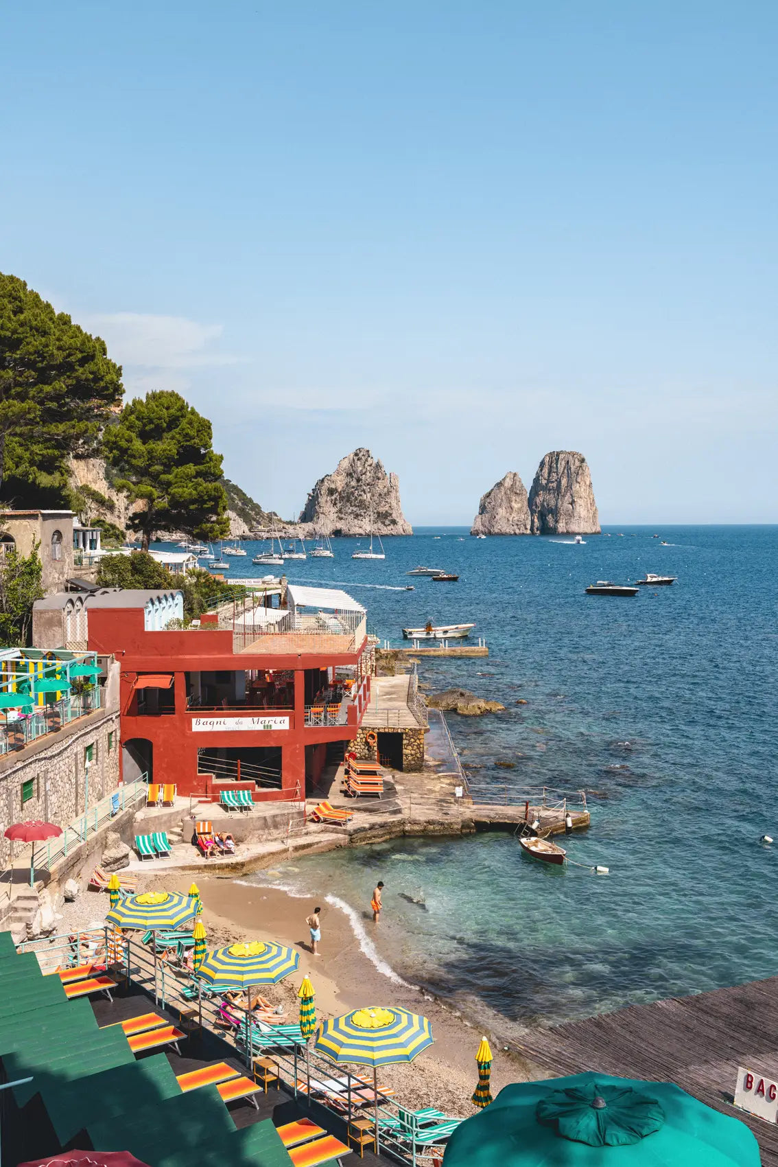Vibrant Beachfront Scene in Capri, Italy
