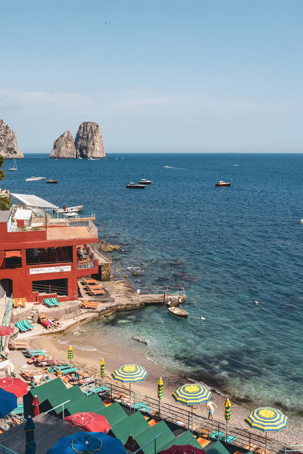 Vibrant Beachfront Scene in Capri, Italy