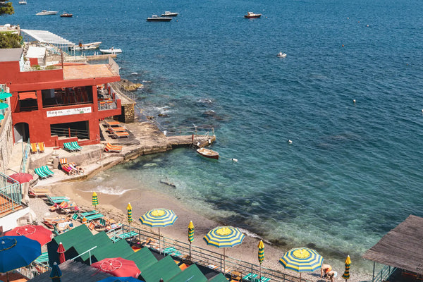 Vibrant Beach Scene in Capri, Italy