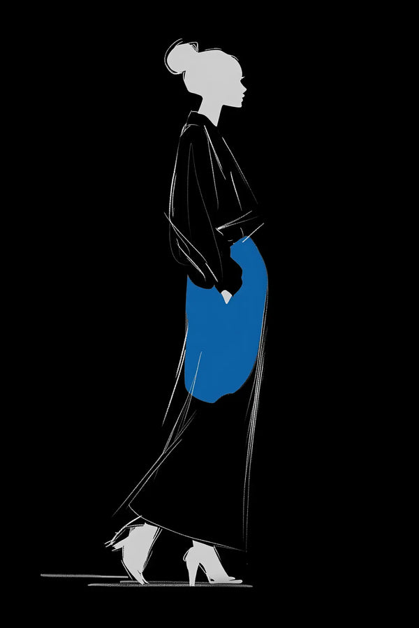 Poised in Blue Silhouette
