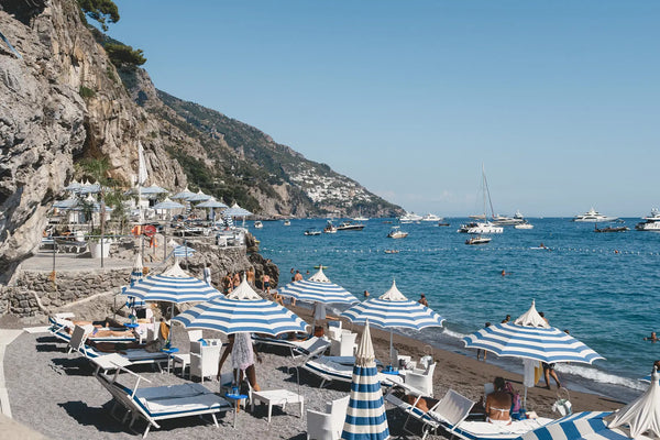 Striped Umbrellas by Positano's Shore