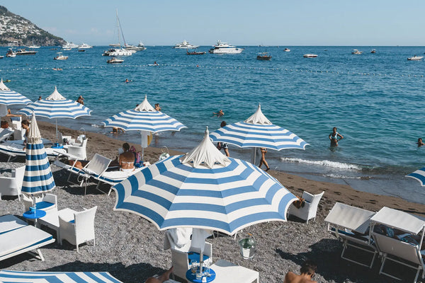 Striped Umbrellas by Positano's Shore